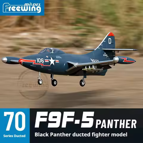 Freewing Model 70mm F9F Black Panther 170KM/H Simulation Ducted Model Airplane Flying Wing Guardian 