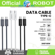 Robot RCC60W Type-C to Type-C PD 60W 3A 120 CM Android Data Cable USB C Cable
