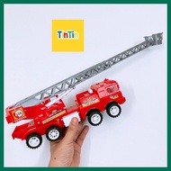 [Running] Rolling fire ladder truck toy, fire truck