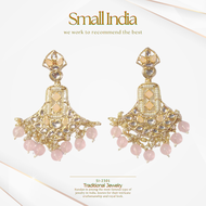 {**ส่งฟรี**} SMALL INDIA 🔆💠 Ethnic Silver Gold Plated Earrings For Women ต่างหู 🔆💠 Women Jewelry