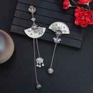 LELLIAN Personality Tourist Souvenirs Tassel Copper Cheongsam Decoration Button Bell Chinese Style Brooch Women's Accessories Fan-Shaped Pin Plum Blossom Brooch