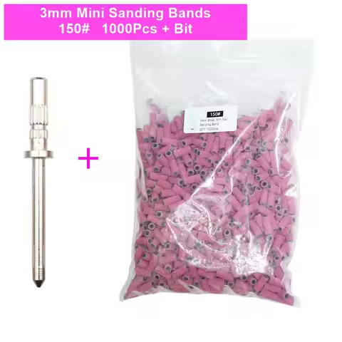 1000pcs 3mm Hot Pink Zebra Mini Sanding Bands with Stainless Steel Mandrel – Nail Drill Manicure Ped