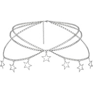 Goth Y2k Star Waist Chain Belt, Punk Emo Grunge Aesthetic Body Jewelry