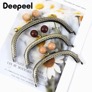 2Pcs 12.5/16.5/20.5cm Metal Embossed Purse Frame with Wood Bead Head Wallet Kiss Clasps  Handles DIY