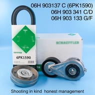 6PK1590 Alternator belt tensioner damper idler pulley Set For Audi A4 B8 A5 S5 Seat Exeo 2.0 06H9031