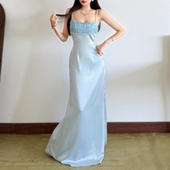 DUNEA Women's Heavy Satin Tassel Party Dress