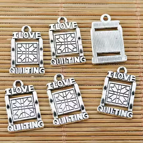 10pcs 18*14mm Tibetan Silver I LOVE QUILTING Charms EF1684 Charms for Jewelry Making