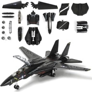 SEBUNAS 1:72 Scale F-14 Tomcat Fighter Jet Quick Build Model Kit (Black) Plastic Millitary F14 Airpl
