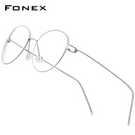 FONEX แว่นตาไร้สกรูกรอบแว่นตาผู้หญิง98634โลหะผสมอัลตราไลต์ไทเทเนียมเพื่อความสวยงามกรอบแว่นตาผู้ชาย