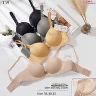 [size 38-42] 2.5cm padded underwire bra - Striped Ribbed Design, Soft Pad, Comfortable All Day