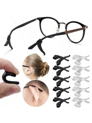 10 對矽膠耳鉤防滑眼鏡腿耳套支架緊固件透明太陽鏡配件握把防摔眼鏡架
