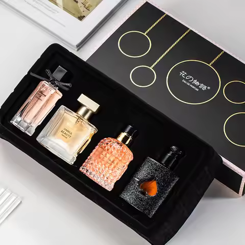 Women Perfume Gift Set 4 Assorted Fragrances, HANA MONOGATARI Elegant Multi Bottle EDP Collection, L