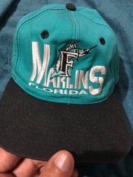 絕版 二手 90's古著 Florida Marlins MLB 佛羅里達 馬林魚 老帽 棒球帽 vintage cap @