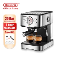 HiBREW Coffee Machine Cafetera 20 Bar Espresso inox Semi Automatic Expresso Cappuccino Hot Water Steam Temperature Display H5