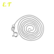 Korean 925 Women's Short Necklace Sterling Silver 1mm 盒子链 [ Penang Seller ] ET