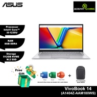 Asus VivoBook 14 | A1404Z-AAM180WS | Intel® Core™ i5-1235U | 8GB | 512GB | Intel® UHD | W11 | 14'' FHD Laptop - Transparent Silver