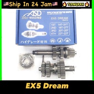 EX5 Dream Racing Gearbox + Starter Gear Full Set ASD RACING HONDA EX5 DREAM RACING GEAR BOX ENGINE E