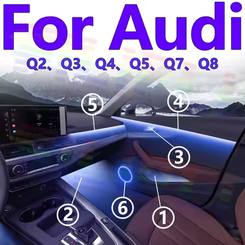 The interior ambient lighting designed For Audi Q2 Q3 Q4 Q5 Q7 Q8 owners focuses on enhancing the dr