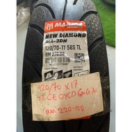 TAYAR MAXXIS DIAMOND TUBLESS 120/70/17