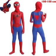 Avengers Kids Spiderman Superhero Costume Full Set Baju + Seluar + Mask Kanak Kostum Adiwira Spandex 3D Zentai Full Bodysuit for Kids Adult COS 100- 150 cm  蜘蛛侠 bodysuit