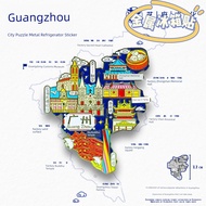 magnet peti sejuk magnet peti ais Peta Cenderamata Pelancong Guangzhou Metal Zhongshan Guochao