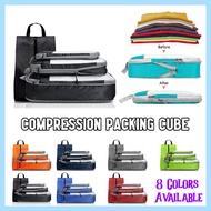 ✅[SG] Compression Packing Cube 4pcs Set / Travel Luggage Organiser/ Large Compression Nylon Travel Bag / Shoe Bag