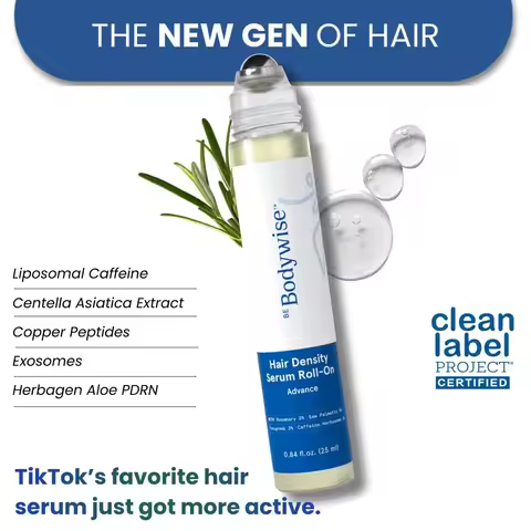 Be Bodywise Advanced Hair Density Roll-On Serum 25 ml | 5% Saw Palmetto, 3% Rosemary, 1% Caffeine He