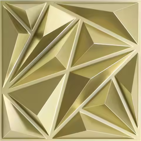 3D Wall Panels, Champaign Gold Diamond Design, 12''x12'' Modern Decor for Living Room, Lobby, Office