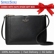 Kate Spade Handbag Crossbody Bag Harlow Pebbled Leather Crossbody Black WKR00058D1