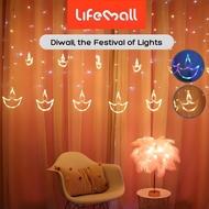 Lifemall - Diwali Led Curtain Lights Deepavali Lights Fairy Lights Lampu Diwali