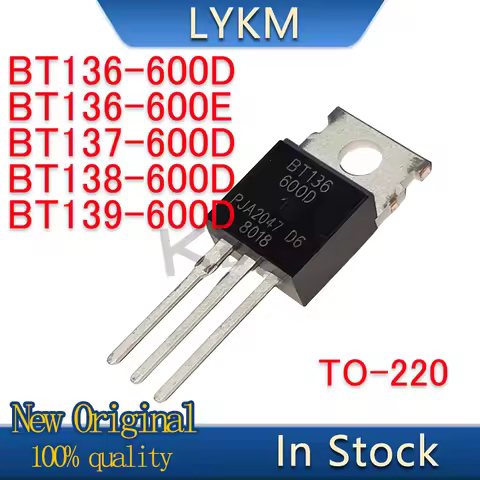 10/PCS New BT136-600D BT136-600E BT137-600D BT138-600D BT139-600D TO-220 thyristor In Stock