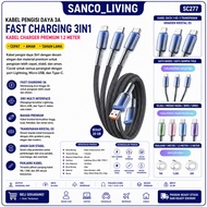 Sanco | SC277 3A Fast Charging 3IN1 Charging Cable Premium Charger Cable 1.2 Meters