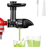 Masticating Juicer Attachment Compatible with KitchenAid All Models Stand Mixers, Juicer Attachments Compatible with All KitchenAid Stand Mixers for Vegetables and Fruits,Black (Included Cups,Brush)