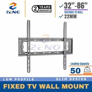 Zeno FB86 32"-86" Fixed TV Wall Mount Bracket Low Profile Design for LED LCD OLED-4K Flat Screen TVs
