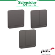 Schneider Electric AvatarOn 1-3 Gang 1/2 Way Light Switch Dark Grey UV Resistant 16AX 250V Polycarbo