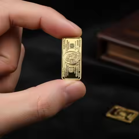 USA 100 Dollar Bullion 24k Gold Bar American Metal Coin Golden Bars USD with gif