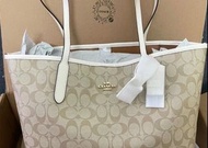 【正版出售】COACH蔻馳 Zip Top Tote 30大容量老花帆布配皮托特包Tote包手提單肩包大號