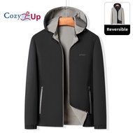 Cozy Up Reversible Jacket Removable Hood Casual Waterproof Coat Men coat formal for men formal jacke