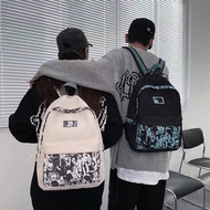 DC8 Waterproof Nylon Bag Printing Unisex Backpack Student Large Capacity School Bag Couple Bagpack T