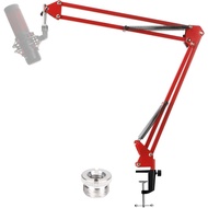 Wanjason Red Microphone Boom Arm Stand - Adjustable QuadCast Mic Stand Compatible with HyperX QuadCast S Mic