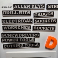 (New)  Reusable Tool Labels Reusable Magnetic Toolbox Tags 12pcs Magnetic Toolbox Labels Reusable 3d