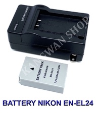 (Saving Set 1+1) EN-EL24 \ ENEL24 แบตเตอรี่และแท่นชาร์จสำหรับกล้องนิคอน Battery and Charger For Nikon 1 J5,DL18-50,DL24-85 BY JAVA STORE
