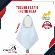 TUDUNG KOSHIBO PUTIH ( KOSHIBO 2 LAPIS ) TUDUNG SEKOLAH PUTIH NILA / PT001 - TUDUNG SEKOLAH JENAMA P