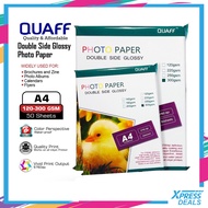 Xpress Deals | [1 PACK] A4 120/160/200/300GSM QUAFF Double Sided Glossy Photo Paper 50 Sheet/Pack