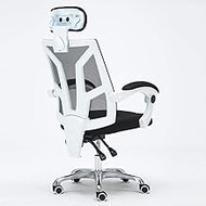 Chair Computer Chair Household Mesh Staff Office Chair, Ergonomic Chair Lift Swivel Chair Seat Boss Chair Gaming chair (Color : White Frame Black)