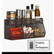 3-tier black kitchen spice basket, 3-tier black/, 3-tier compartment basket, 3-tier 2-tier compartme