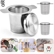 MBR Double Handles Tea Infuser with Lid Stainless Steel Fine Mesh Coffee Filter Teapot Cup Hanging L