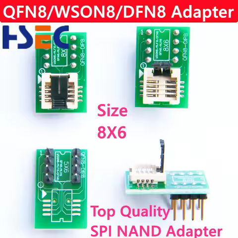 qfn8 wson8 mlf8 mlp8 dfn8 to dip8 adapter 8X6mm 6x5 Socket for T48 TL866II PLUS RT809F/H CH341A ezp2