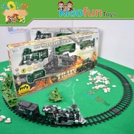 Military TRAIN TOY RAIL MA TRAIN TRACK WITH SMOKE AND LIGHTS
