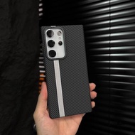 Ốp Lưng Từ Tính Samsung Galaxy S24 Ultra & S23 Ultra Họa Tiết Sọc Đứng Carbon Fiber - BUM STORE GALA